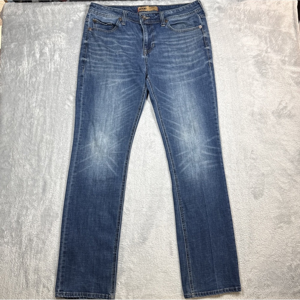 Seven7 Straight Fit Jeans Mens 34x34 (Fits 37X34) Blue Stretch SN1364H2